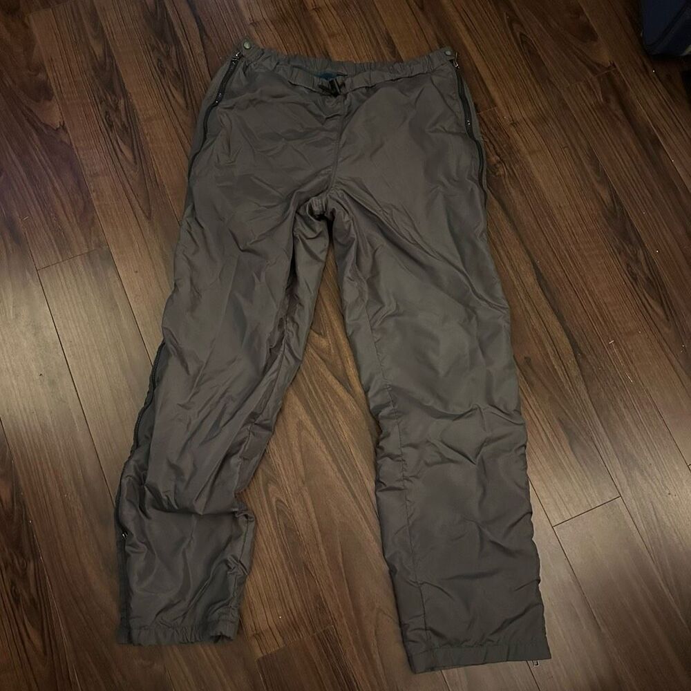 Patagonia gray windbreaker fleece lined zipper pants snow large